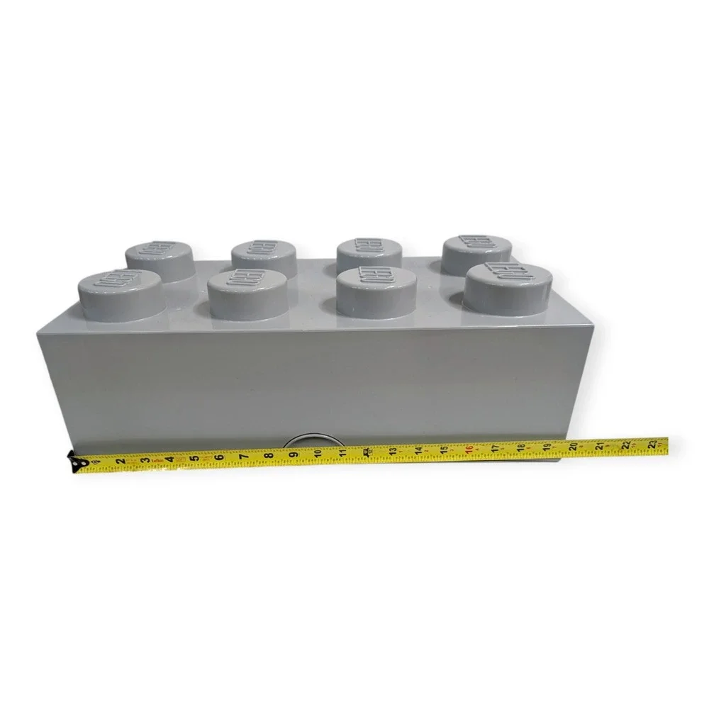 LEGO Storage Brick 8 Light Gray Large Stackable Toy Box Container 2x4 Studs
